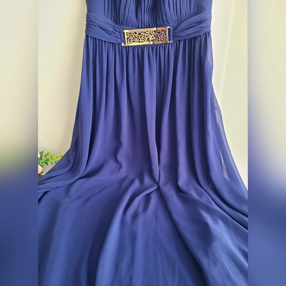 Rimini Couture Woman Size 6 Polyester Waist ‎ Accent Long Dress Gown Blue Lined - Picture 4 of 9